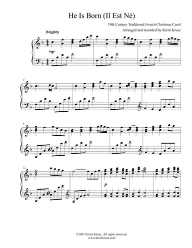 He Is Born (Il Est Ne) (arr. Kristi Kruse)