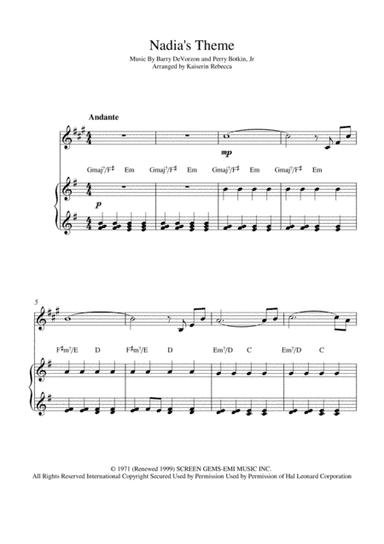 Nadia's Theme (arr. Kaiserin Rebecca)