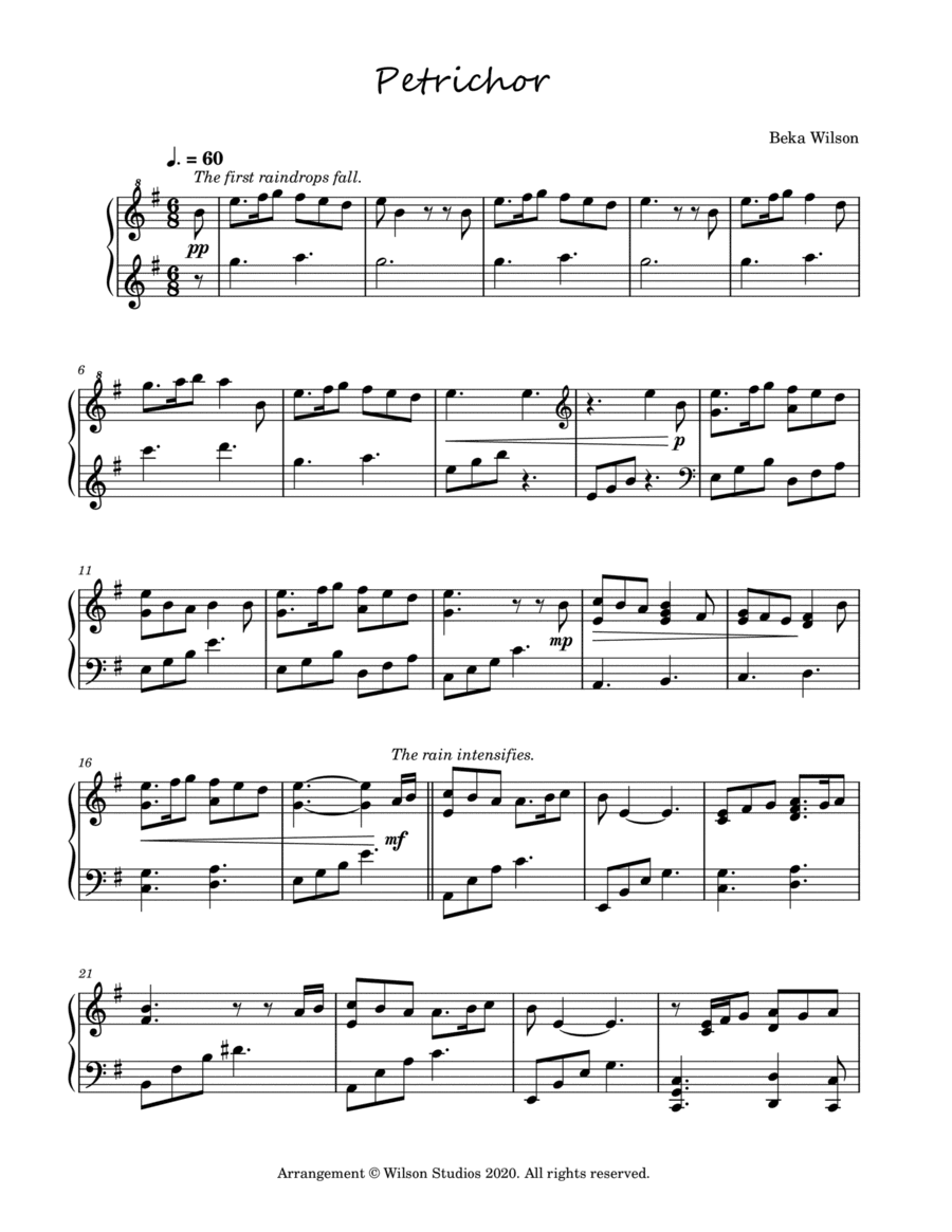 Petrichor--piano solo