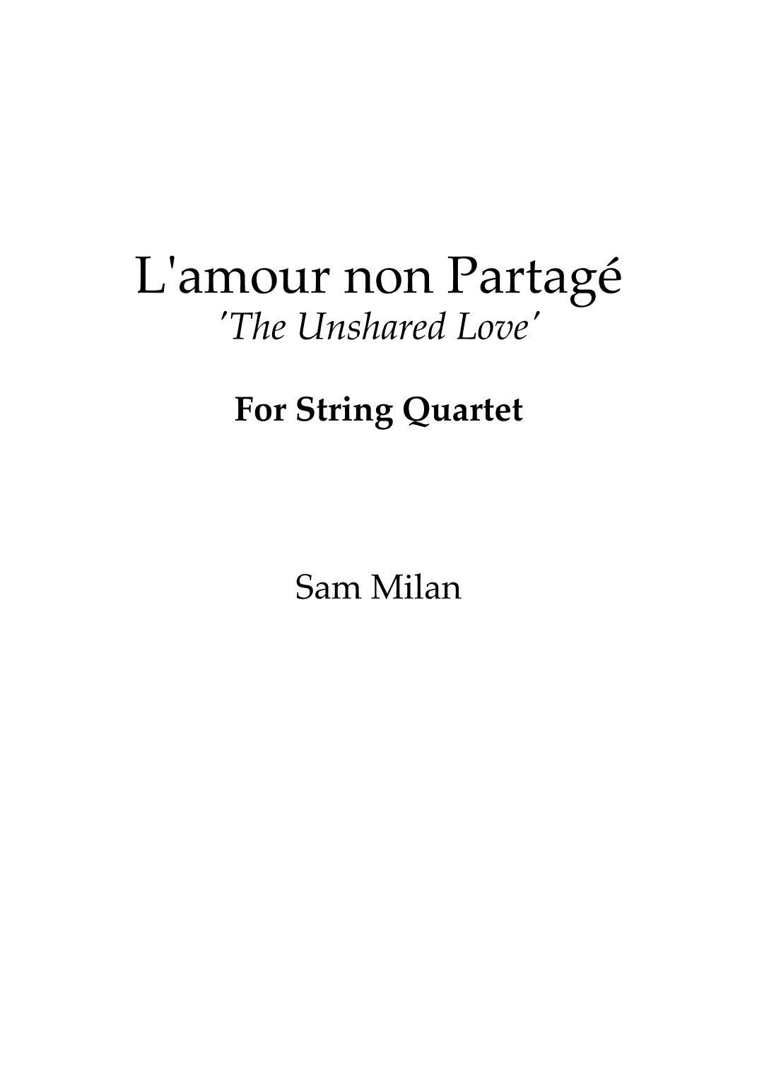 L'amour non Partagé