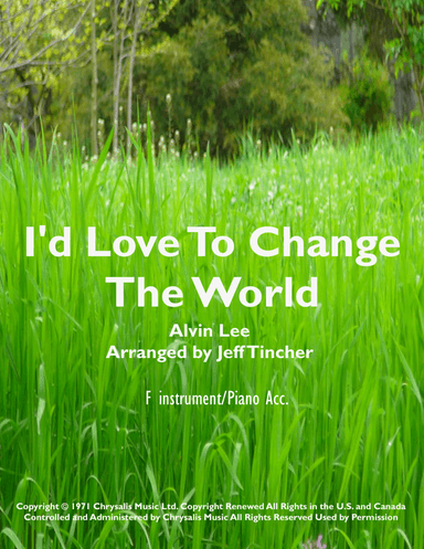 I'd Love To Change The World (arr. Jeff Tincher)