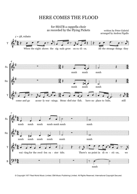 Here Comes The Flood (arr. Andrea Figallo)