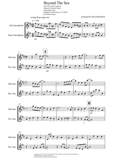 Beyond The Sea (arr. David Burndrett)