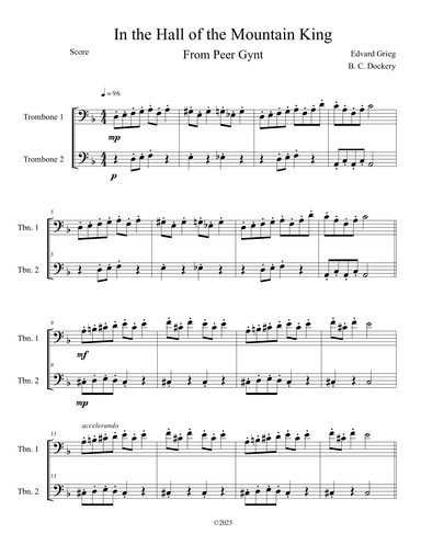 In the Hall of the Mountain King (Trombone Duet) (arr. B. C. Dockery)