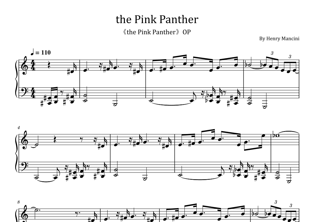 The Pink Panther (arr. poon)