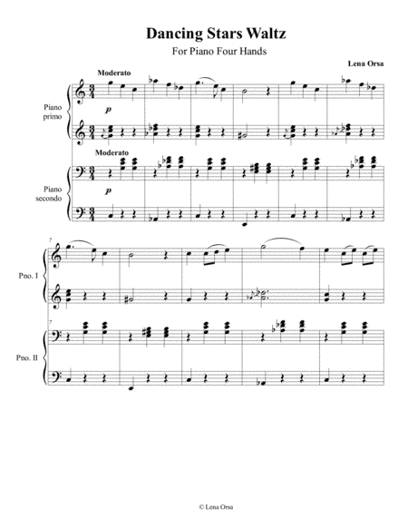 Dancing Stars Waltz for piano 4 hands