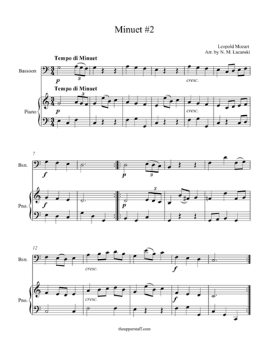 Minuet #2 (arr. Nick Lacanski)