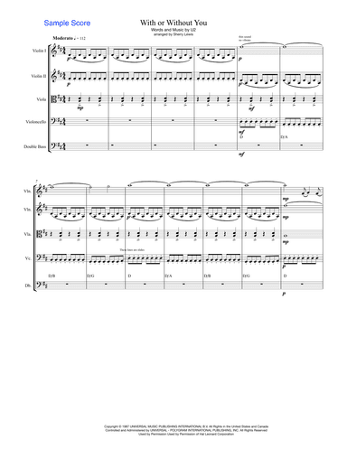 With Or Without You (arr. Sherry Lewis)