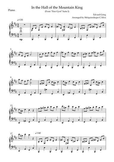 In the hall of the Mountain King (From “Peer Gynt” Suite I) (arr. Melquisedeque C.Silva)