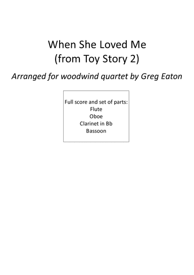 When She Loved Me (arr. Greg Eaton)