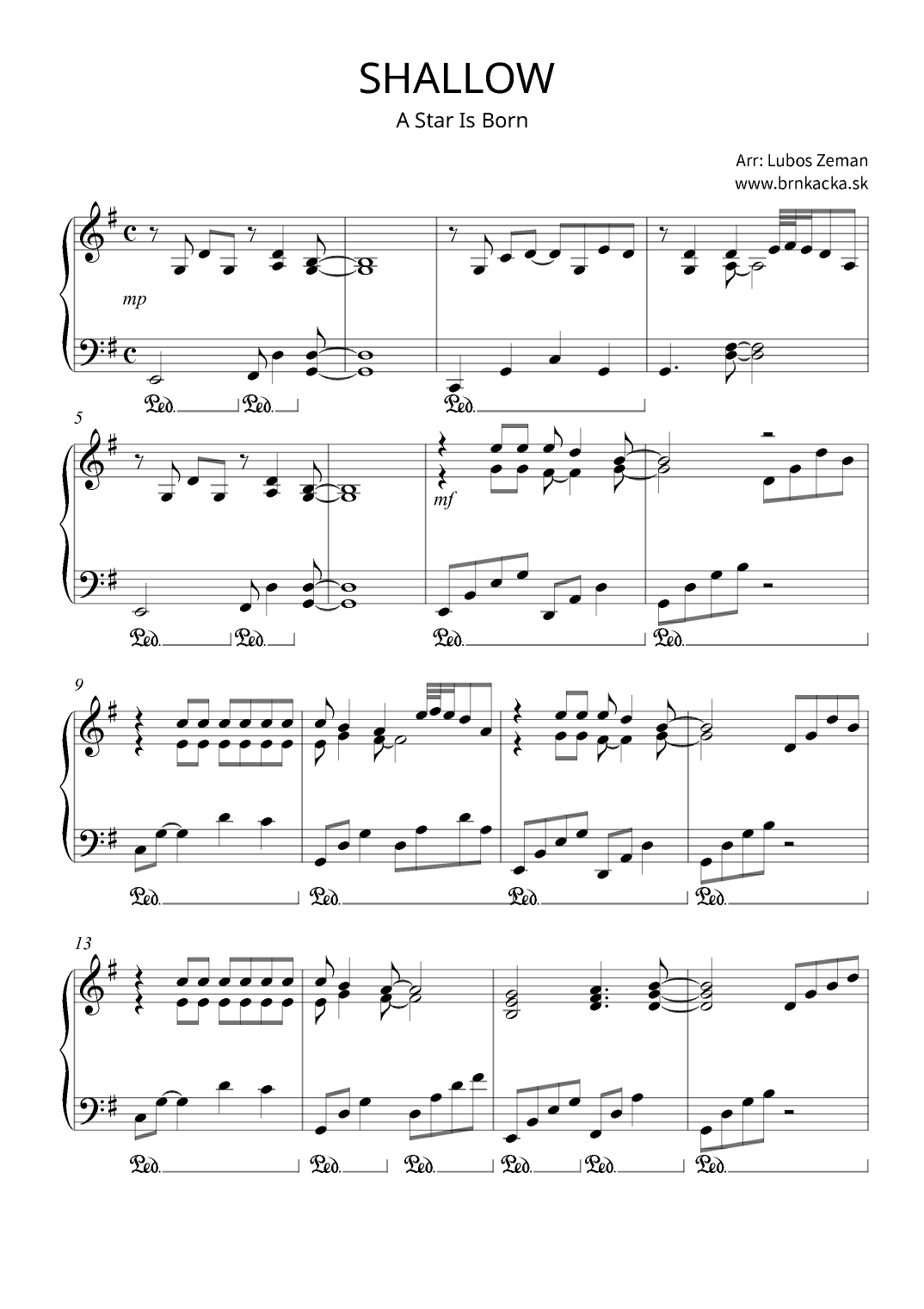 Shallow (arr. Lubos Zeman)