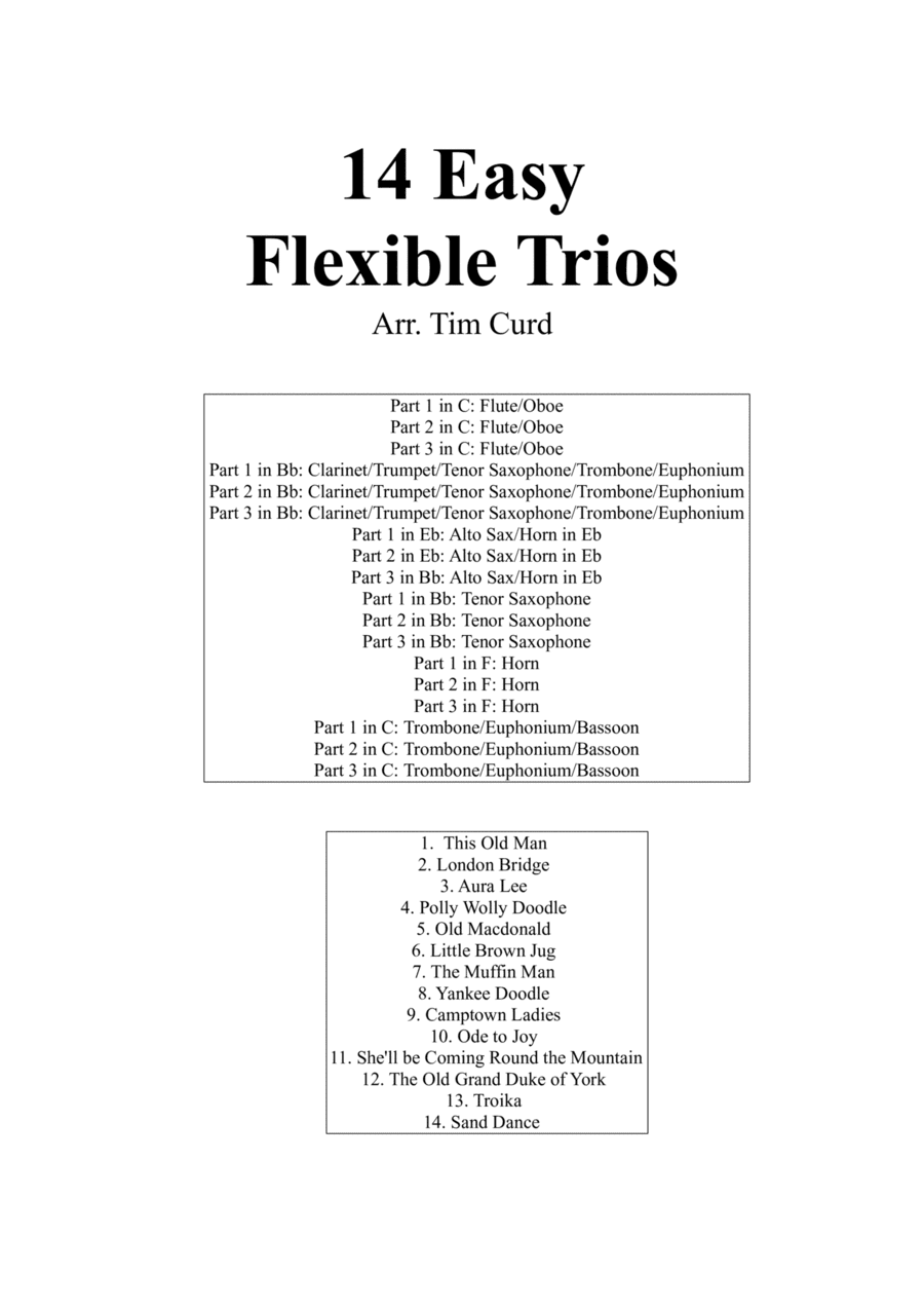14 Easy Flexible Trios (arr. Tim Curd)