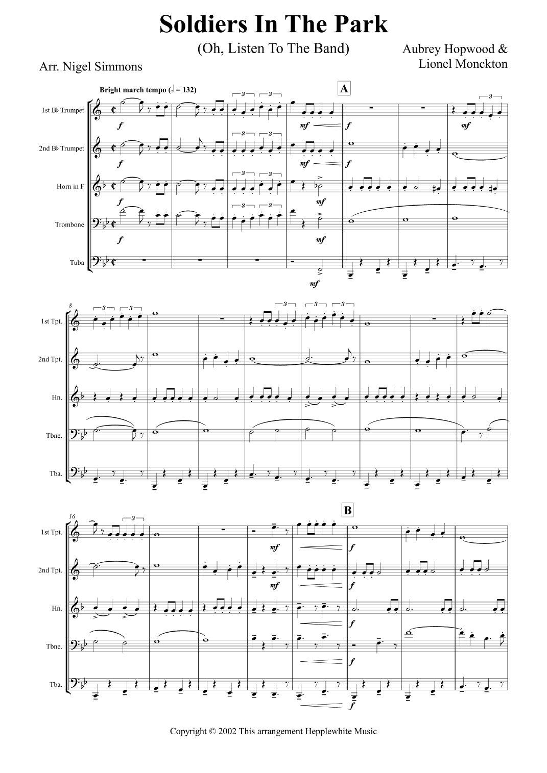Soldiers In The Park (Oh, Listen To The Band) (arr. Nigel Simmons)