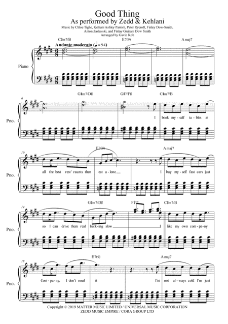 Good Thing (arr. Gavin Koh)