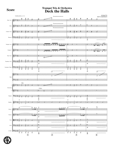 Deck the Halls for trumpet trio and orchestra (arr. Jeff D. Anderson)