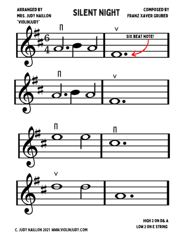 Silent Night (arr. Mrs. Judy Naillon "ViolinJudy")