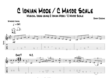 C Ionian Mode / C Major Scale - Musical Ideas Using C Ionian Mode / C Major Scale