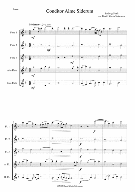 Conditor Alme Siderum (Creator of the stars of night) for flute quintet (arr. David Warin Solomons)