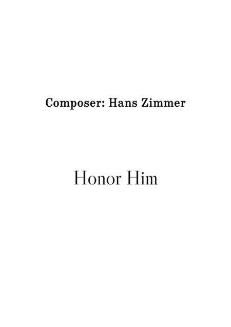 Honor Him (arr. Stenio Caixeta)