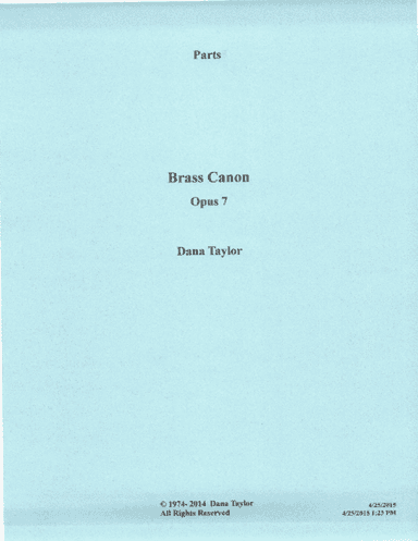 Brass Canon Op. 7-Parts