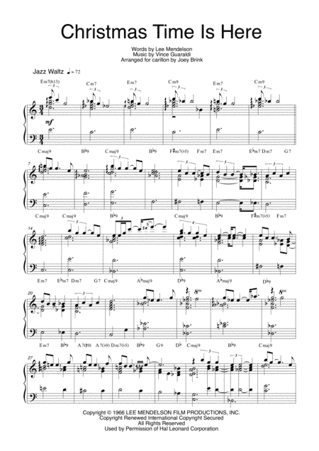 Christmas Time Is Here (arr. Joey Brink)