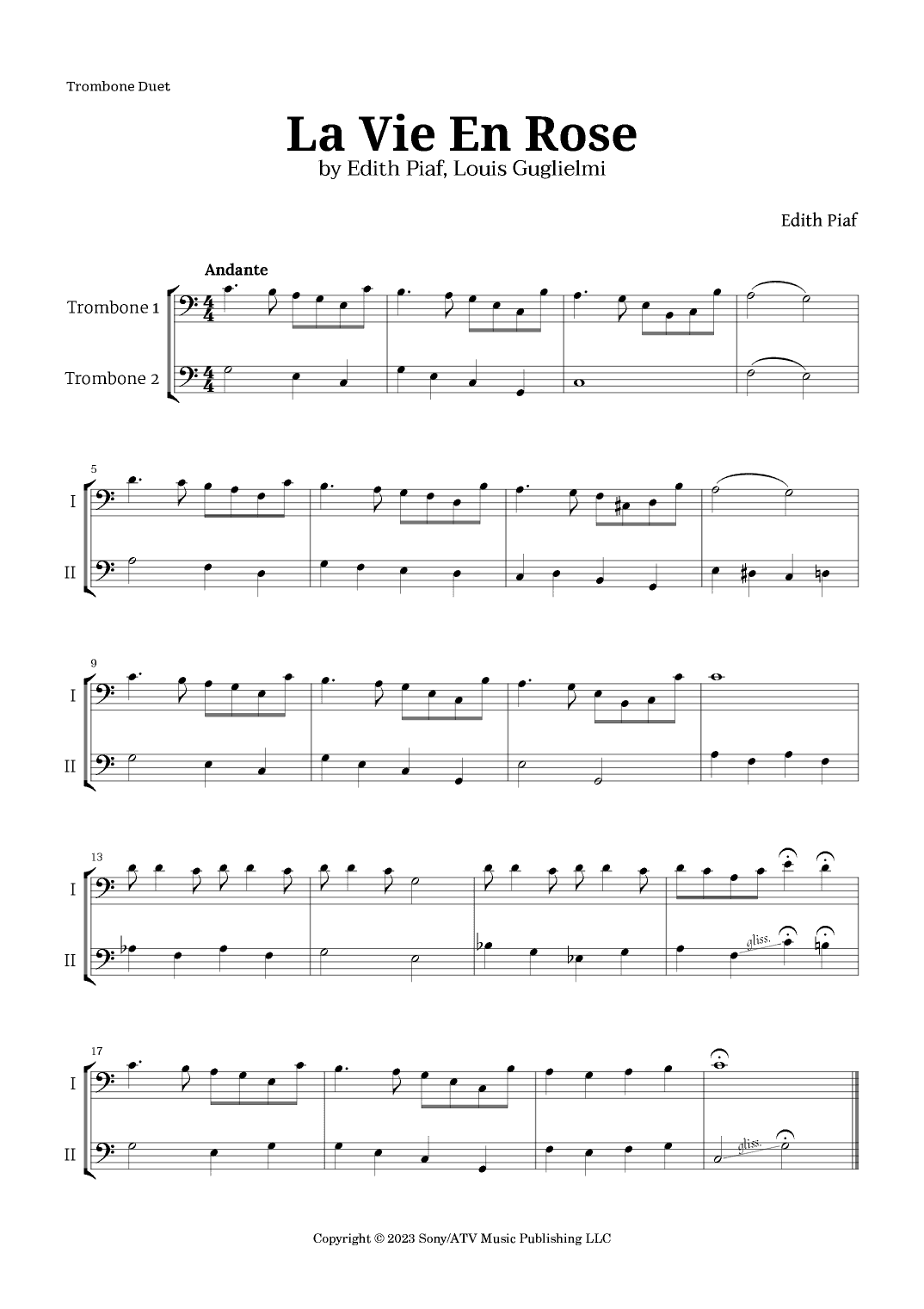 La Vie En Rose (arr. Langanho)