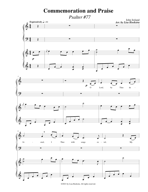 Commemoration and Praise (Psalter 77) (arr. Lisa Hoekstra)