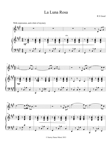 La Luna Rosa for Trumpet and Piano