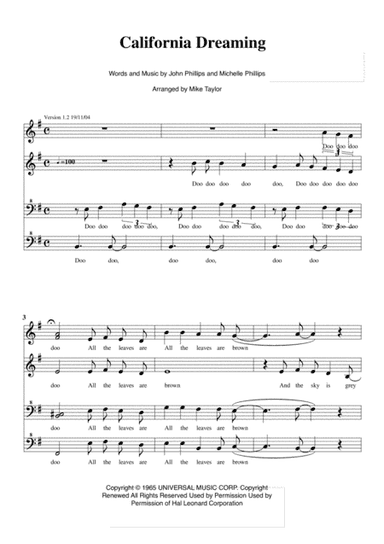 California Dreamin' (arr. Mike Taylor)