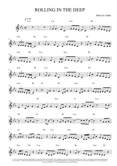 Rolling In The Deep (arr. The Sheet Music Library)