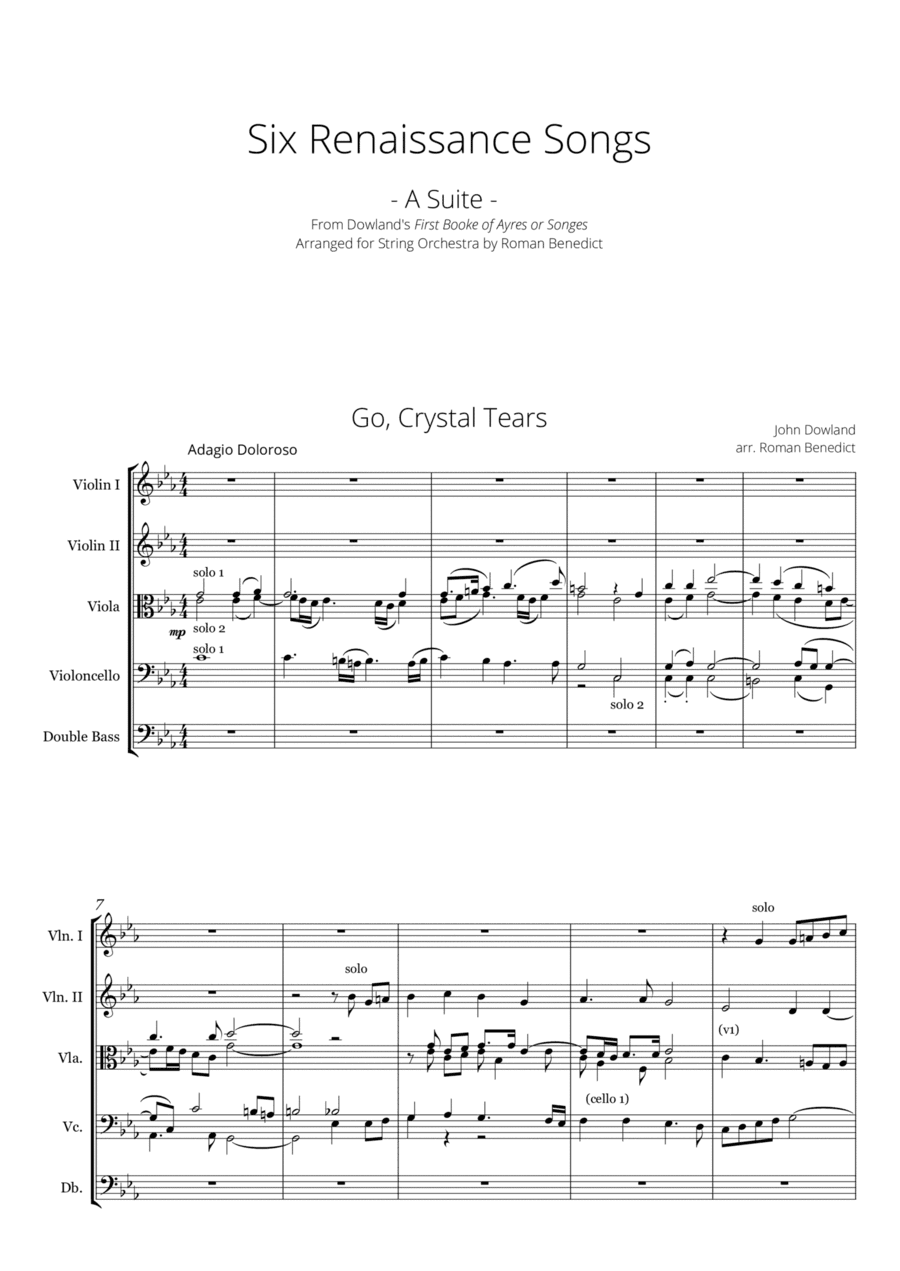 Six Dowland Songs: Suite For Strings (arr. Roman Benedict)