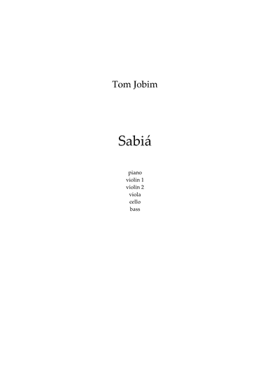 Song Of The Sabiá (sabiá) (arr. Lipe Portinho)