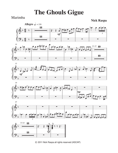 The Ghouls Gigue (from Three Dances for Halloween) - Full Orchestra - Marimba part