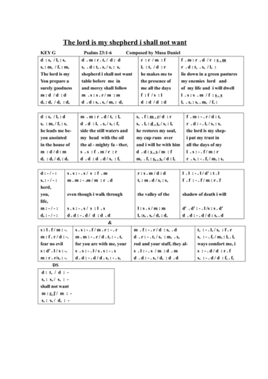 The lord is my shepherd