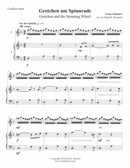 Gretchen am Spinnrade, for carillon duet (arr. Scott R. Hummel)