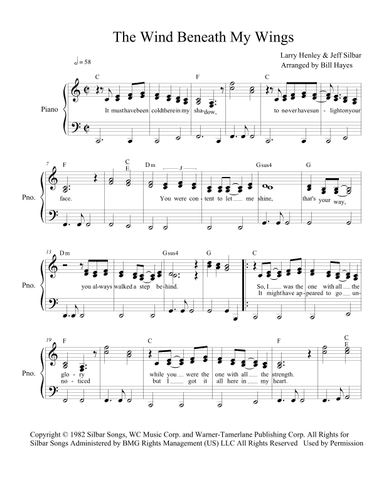 The Wind Beneath My Wings (arr. Bill Hayes)