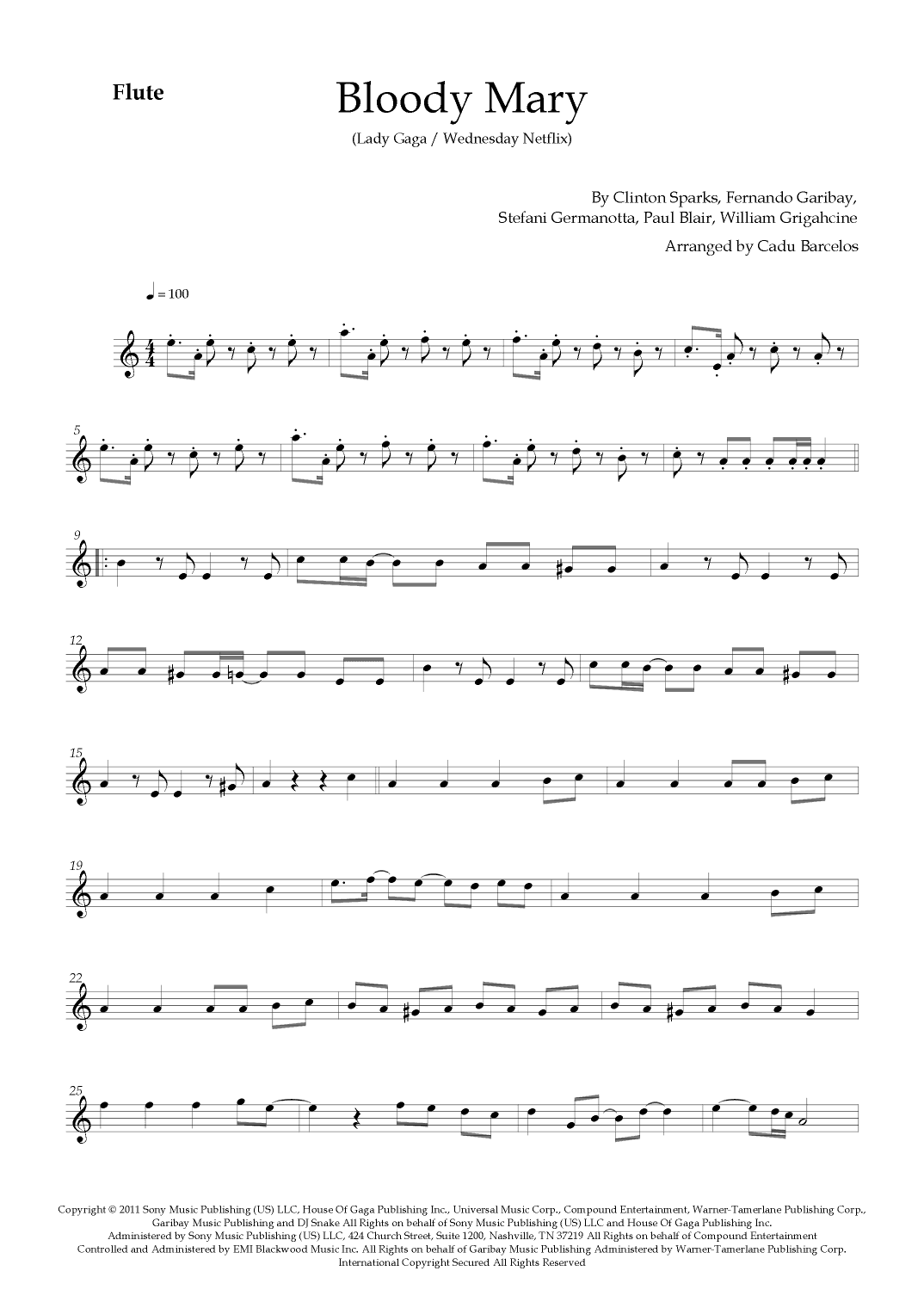 Bloody Mary (arr. Cadu Barcelos)