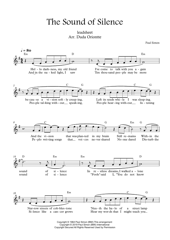The Sound Of Silence (arr. Duda Oriontte)