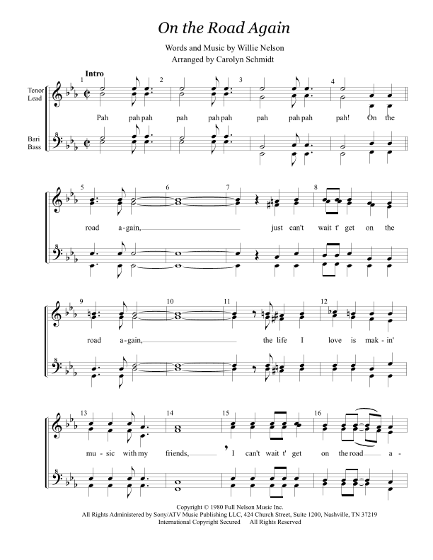 On The Road Again (arr. Carolyn Schmidt)