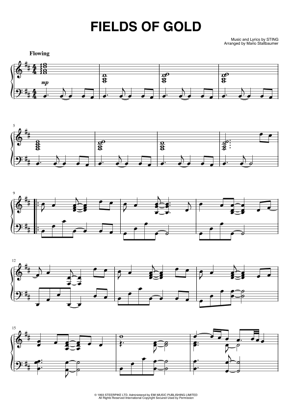 Fields Of Gold (arr. Mario Stallbaumer)