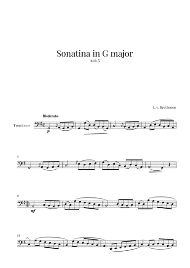 Beethoven - Sonatina in G Major (for Trombone) (arr. Cadenza Editions)
