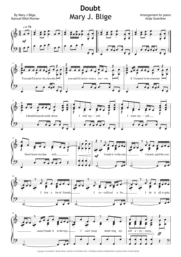 Doubt (arr. Antje Günther)