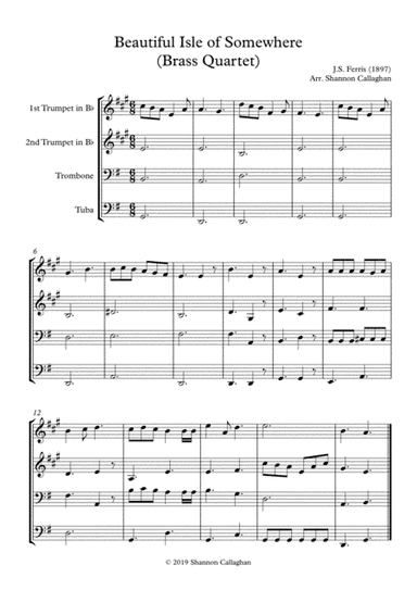 Beautiful Isle of Somewhere - Brass Quartet (arr. Shannon Callaghan)