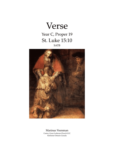 Verse, Year C, Proper 19 (September 11-17) St. Luke 15:10