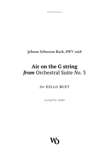Air on the G String by Bach for Cello Duet (arr. Ander)