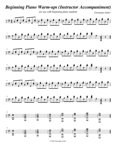 Beginning Piano Warm-ups (Instructor Accompaniment)