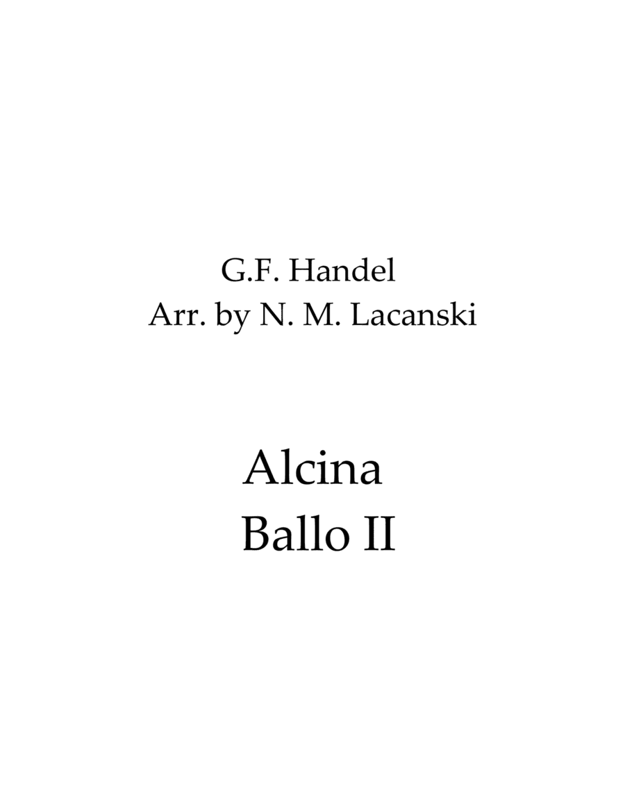 Alcina Ballo II (arr. Nick Lacanski)