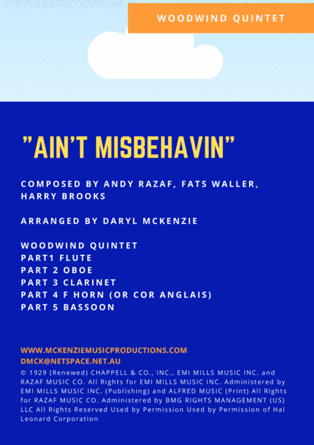 Ain't Misbehavin' (arr. Daryl McKenzie)