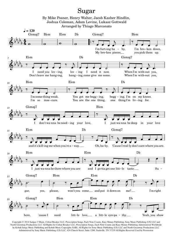 Sugar (arr. Thiago Marconato)