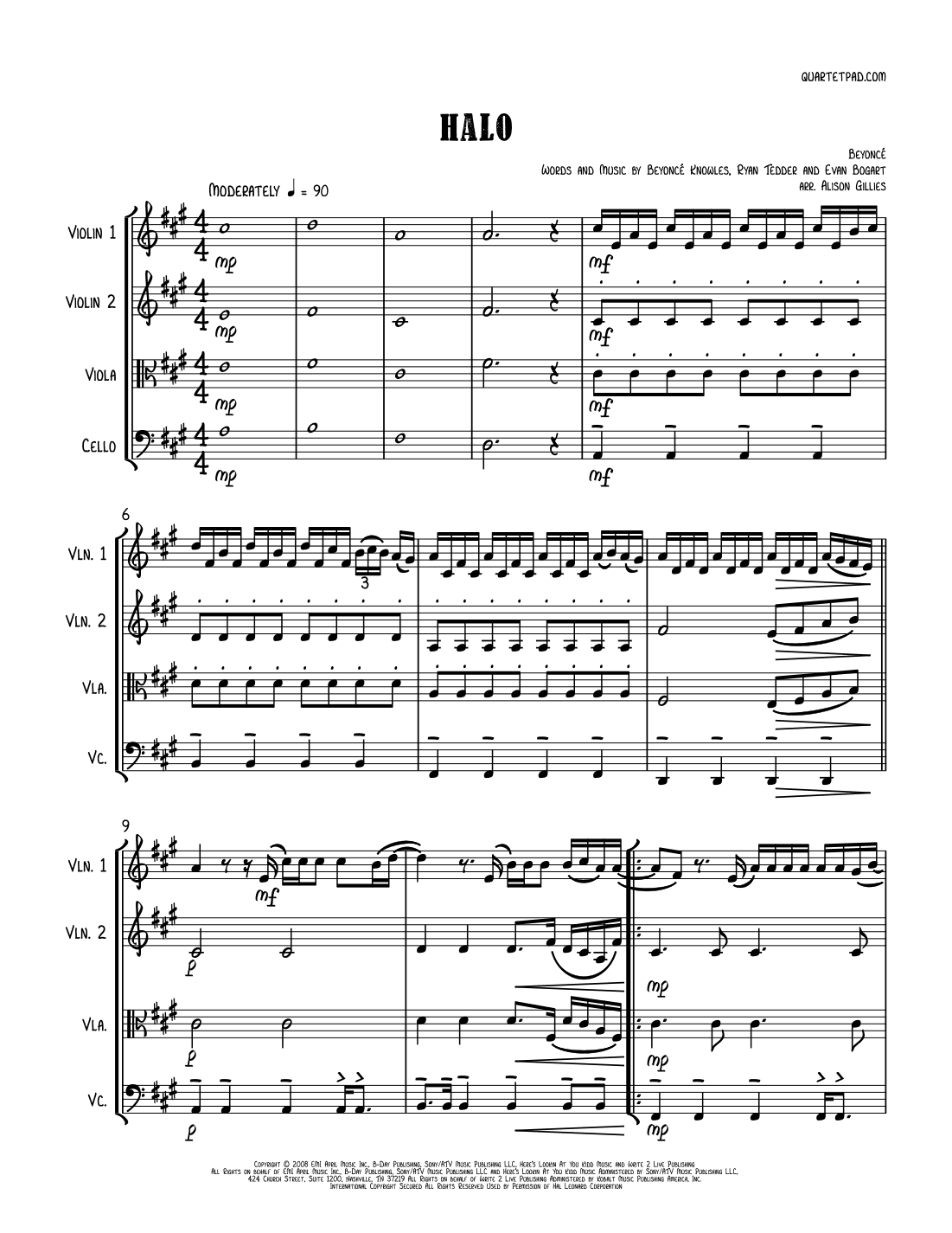 Halo (arr. Alison Gillies)